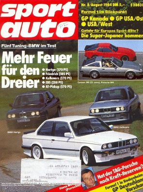sport auto 8 / 1984, BMW Tuning, Datsun 300 ZX, Porsche, Lotus, F1