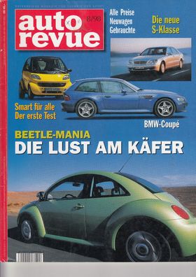 Auto Revue 8 / 1998, Smart, Beetle Mania, BMW Coupe, S-Klasse, Jeep