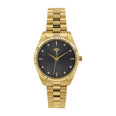 Joop! Damenarmbanduhr 2039569 Edelstahl, Quarzwerk, Zirkonia, gold