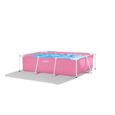 INTEX 28266NP Pink Frame Pool 220x150x60cm Rechteckig Aufstellpool 1662L