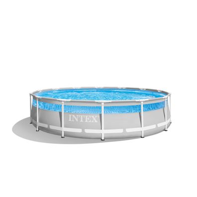 INTEX Frame Pool 26722GN Clearview Premium 427x107cm Set mit Pumpe und Zubehör