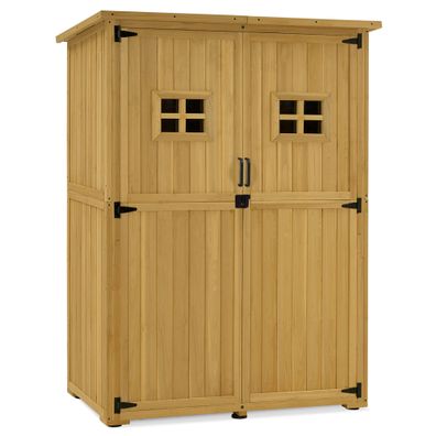 M MCombo Gartenschrank Gartenhaus Holz Wetterfest, 59×127×168 cm, 0912-F