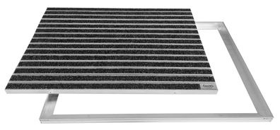 OmitO 750x500x27mm Schuhabstreifer Rips anthrazit Fußmatte mit ALU Rahmen