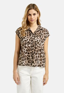 Smith & Soul Bluse mit überschnittenen Schultern und Schleifen in Nougat Print