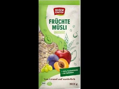 Rosengarten 3x Früchte-Müsli ungesüßt 2000g
