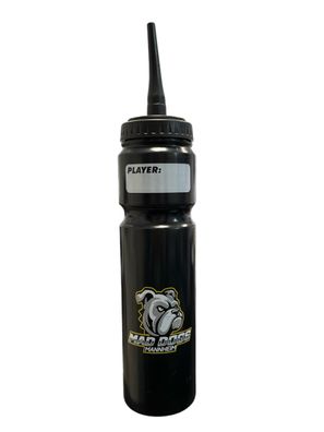 Hockey Trinkflasche MAD DOGS Silver Safe 1.0L Langer Halm