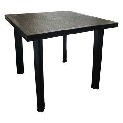 Gartentisch Outdoortisch Kunststoff Wetterfest Anthrazit Balkon L80xB75xH72cm