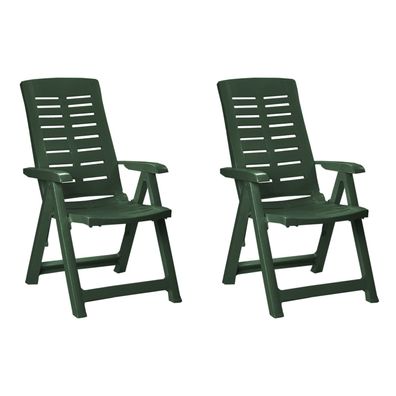 2er Klappsessel Klappstuhl Gartenstuhl Positionsstuhl 5 Pos Kunststoff Grün