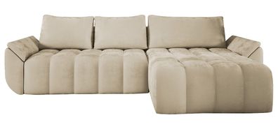 Polsterecke Calvani Ecksofa mit Schlaffunktion 185x280 cm Sofa L-Form Samtstoff Couch