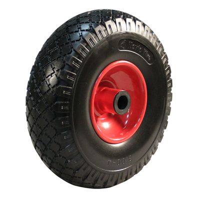 Novio PU Reifen + Rad 3.00x4 Block + 2.10X4 Rollenlager Ø20 NL75 Stahl Rot
