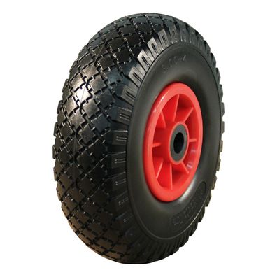 Novio PU Reifen + Rad 3.00x4 Block + 2.10X4 Rollenlager Ø20 NL75 kunststoff, Rot