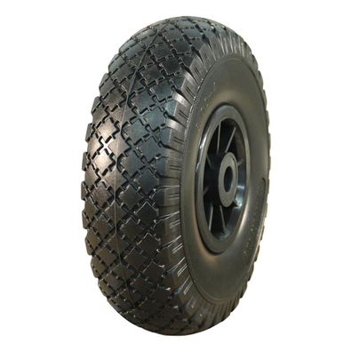 Novio PU Reifen + Rad 3.00x4 Block + 2.10X4 Rollenlager Ø20 NL75 kunststoff, schwarz
