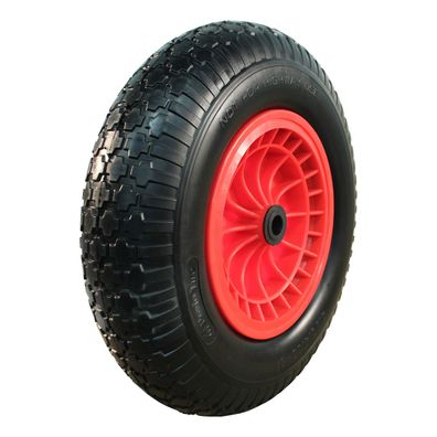 Novio PU Reifen + Rad 4.00x8 Block + 2.50Ax8 Rollenlager Ø20 NL75 kunststoff, Rot