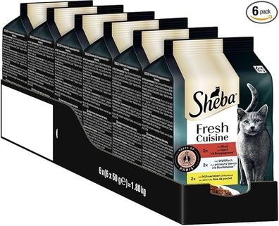Sheba Katzennassfutter Fresh Cuisine Taste of Paris Rind Fisch 36 Beutel 36x50 g