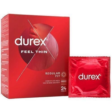 Durex Feel Thin Kondome, 24er Pack - Ultra Duenn & Empfindliches Gefuehl, Premium