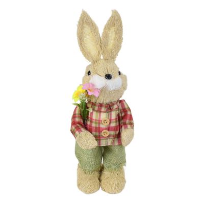 Hase im karierten Mantel 29x11 cm