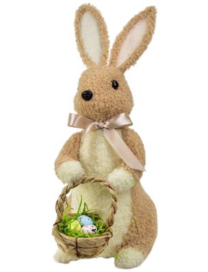 Plüschkaninchen mit Korb 32x23 cm