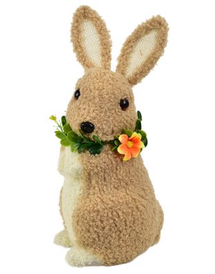 Plüschkaninchen mit Kranz 27x15 cm