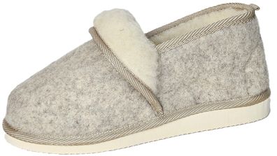 WARME Hausschuhe - Mokassin Gr.36-37-38-39-40-41 Schurwolle + WollFILZ Beige/Creme