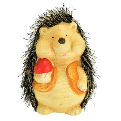 Igel mit Apfel Keramik 13 cm