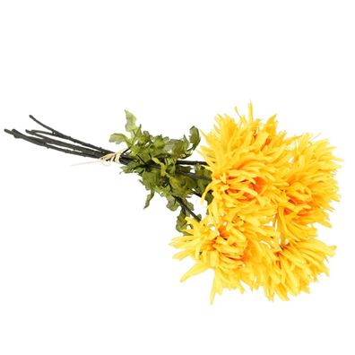 Blumenstrauß aus gelben Chrysanthemen 6 Stück, 70 cm