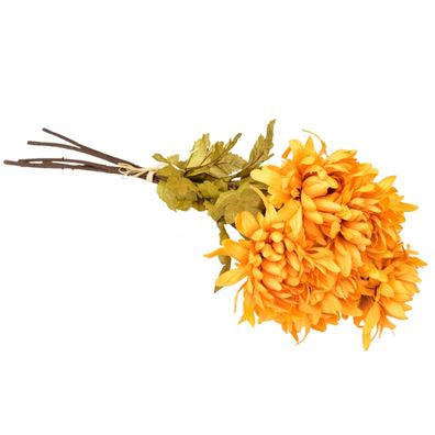 Herbststräußchen aus orangefarbenen Chrysanthemen 6 Stück, 70 cm