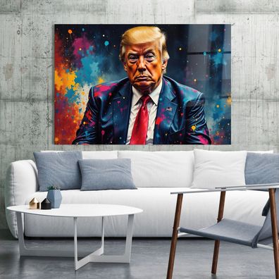 Bunte Präsident Donald Trump Wandbild Acrylglas, Leinwand, Poster Kunst Art Deko Nr13
