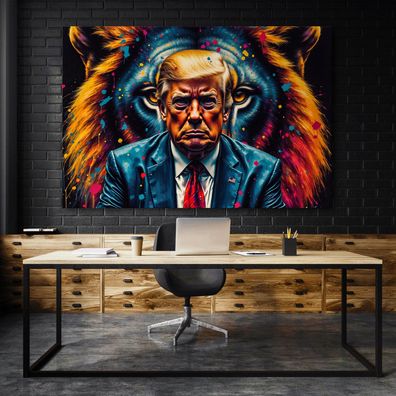 Bunte Präsident Donald Trump Wandbild Acrylglas, Leinwand, Poster Kunst Art Deko Nr14