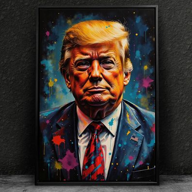 Bunte Präsident Donald Trump Wandbild Acrylglas, Leinwand, Poster Kunst Art Deko Nr16