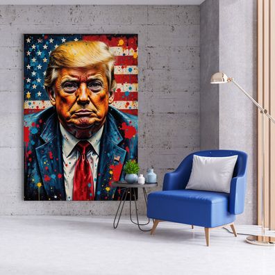 Bunte Präsident Donald Trump Wandbild Acrylglas, Leinwand, Poster Kunst Art Deko Nr20