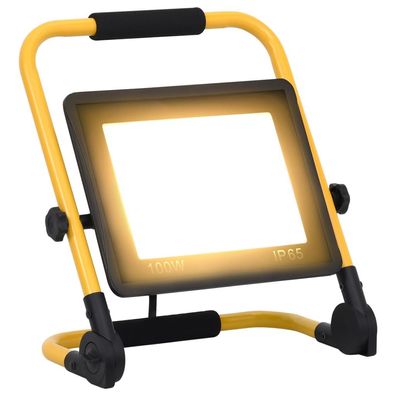 vidaXL LED-Fluter mit Handgriff 100 W Warmweiß
