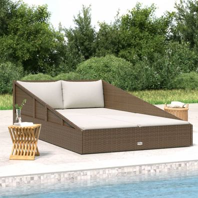 vidaXL Gartenbett Braun 110x200 cm Poly Rattan
