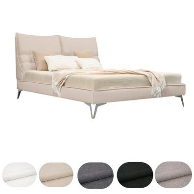 Polsterbett Doppelbett Salen Slim Schlafzimmer Boucle Stoff 140/160/180/200x200 cm