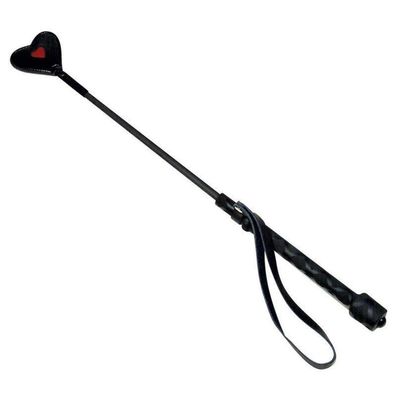 Gerte 45cm Spitze in Herzform Handschlaufe Schwarz/Rot