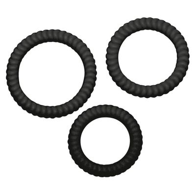 Penisring Cockring Erektion Potenz Set 3er Set Lust schwarz