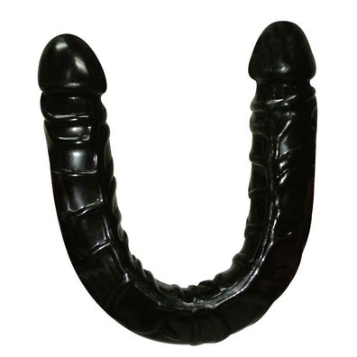 Ultra-Dongs schwarz Double Doppeldildo 43cm Äderung biegsam