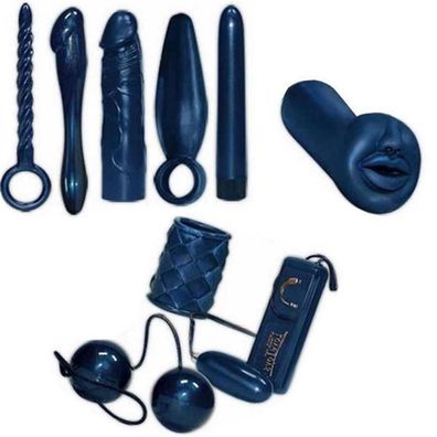 Midnight Blue 9teiliges Lovetoys Set Unisex Blau Vibration