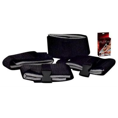 Fessel Set für das Bett mit Klick-Schnellverschlüssen reissfest schwarz