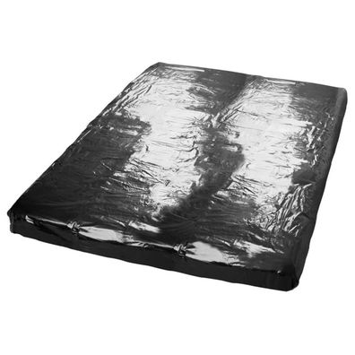Vinyl Lack Spannbettlaken schwarz 220x220cm