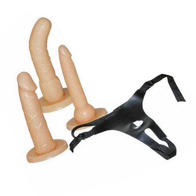 Strap On Umschnall Dildo Set 4-teilig Strap-on! Analdildo G-Punkt-Dildo Haut