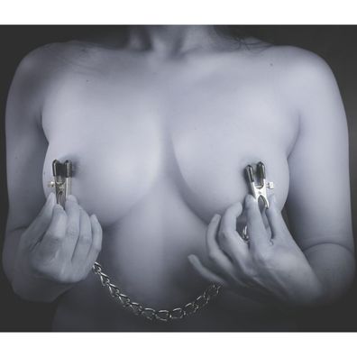 Metall-Kette mit Nippel-Klemmen Klammern justierbar