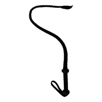 Leder Peitsche Geflochten Schlaufe 90cm lang Schwarz