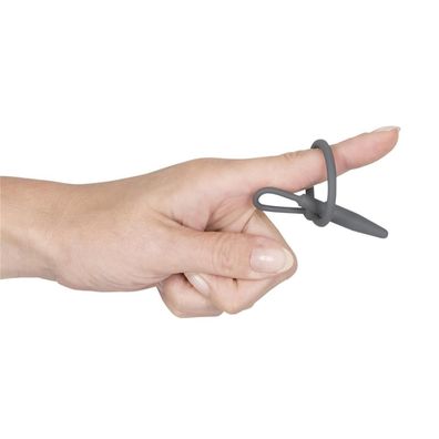 Penisplug mit Eichelring Ø3cm aus Silikon Dilator Grau