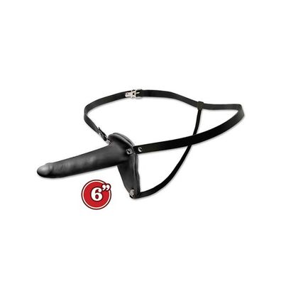 Strap-On Dildo mit Umschnall-Gurt Umschnall-Dildo aus Latex Strap-On in Schwarz