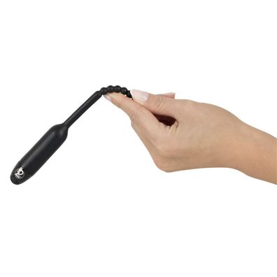 Harnröhren Vibrator 10cm Schwarz Pearl Silikon Dilator