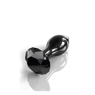 Glas Dildo Analstöpsel Butt Plug Glasplug Diamantenform Icicles No. 78 Schwarz