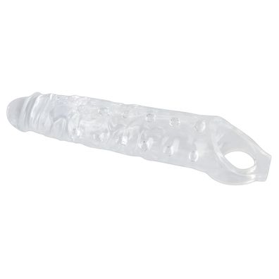 Penishülle Sleeve mit Hodenring transparent genoppt