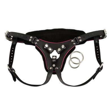 String Strap-On Umschnall-Gurt für Frauen Leder S-L schwarz