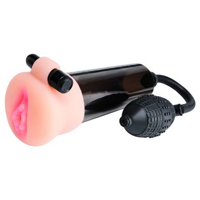 Masturbator "Travel Trio" Vibrator Saug Pumpe + 3 Aufsätze Vagina Anus Mund