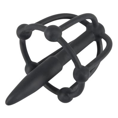 Harnröhren Dilator mit Eichelkäfig Silikon Dehnbar Penisplug With Glans Cage